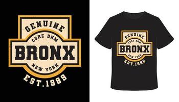 echtes Bronx-Typografie-T-Shirt-Design vektor