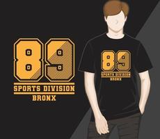 T-Shirt-Design der neunundachtzig Sportabteilung vektor