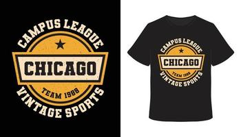 campus league chicago typografi t-shirt design vektor