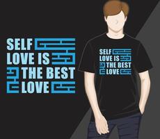 Selbstliebe ist das moderne Typografie-T-Shirt-Design der besten Liebe vektor