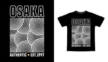 osaka-typografie mit abstrakten formen t-shirt design vektor