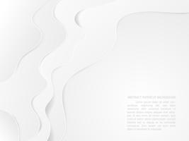 Abstrakt vit och grått vatten våg bakgrunds papper klippt stil. vektor