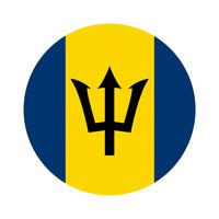 Rund flagga Barbados. vektor