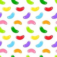 jelly beans gummiaktig söta godis sömlösa mönster med fantastisk smak platt stil design vektorillustration. vektor