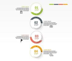 Vektor-Infografik-Etikettenvorlage mit Symboloptionen oder Schritten Infografiken für Präsentationen von Geschäftsideen. Sie kann für Informationsgrafiken, Präsentationen, Websites, Banner und Printmedien verwendet werden. vektor