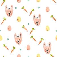 seamless mönster med söta kaniner och ägg. vektor illustration för påsk design.