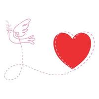 Illustration eines Herzens mit Flügeln vektor