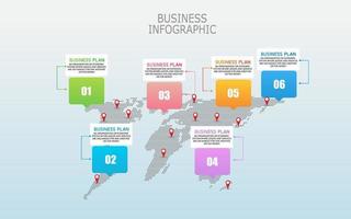 zeitachse infografik vorlage präsentation geschäftsidee mit symbolen, optionen oder schritten. Infografiken für Geschäftsideen können für Datengrafiken, Flussdiagramme, Websites, Banner verwendet werden. vektor