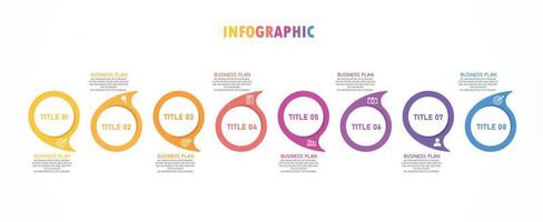 tidslinje infographic mall presentation affärsidé med ikoner, alternativ eller steg. infografik för affärsidéer kan användas för datagrafik, flödesscheman, webbplatser, banners. vektor