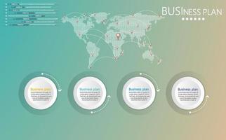 zeitachse infografik vorlage präsentation geschäftsidee mit symbolen, optionen oder schritten. Infografiken für Geschäftsideen können für Datengrafiken, Flussdiagramme, Websites, Banner verwendet werden. vektor