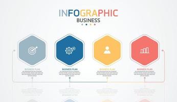 Vektor-Infografik-Etikettenvorlage mit Symboloptionen oder Schritten Infografiken für Präsentationen von Geschäftsideen. Sie kann für Informationsgrafiken, Präsentationen, Websites, Banner und Printmedien verwendet werden. vektor