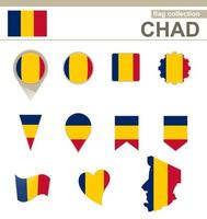 Tchad flagga samling vektor