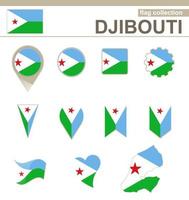 djiboutis flaggsamling vektor