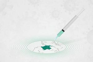 kolumbien-impfungskonzept, impfstoffinjektion in der karte von kolumbien. impfstoff und impfung gegen coronavirus, covid-19. vektor