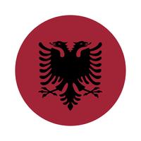 Runde Flagge von Albanien. vektor