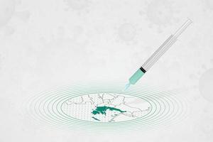 griechenland impfkonzept, impfstoffinjektion auf der karte von griechenland. impfstoff und impfung gegen coronavirus, covid-19. vektor