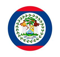 Runde Flagge von Belize. vektor