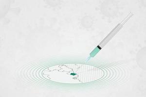 surinam vaccinationskoncept, vaccininjektion i karta över surinam. vaccin och vaccination mot coronavirus, covid-19. vektor