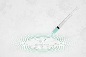 andorra-impfungskonzept, impfstoffinjektion in der karte von andorra. impfstoff und impfung gegen coronavirus, covid-19. vektor