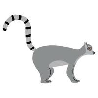 barnslig illustration av lemur isolerad på vit bakgrund. handritade stående lemur i tecknad stil. vektor