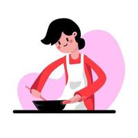 Illustration einer Mutter beim Kochen vektor