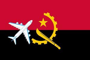 Angola das Reiseziel-Logo - Vektordesign des Logos des Reiseunternehmens - Landesflagge Reise- und Tourismuskonzept-T-Shirt-Grafik - Vektorillustration vektor