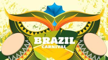 Hintergrund des brasilianischen Karnevals. Post-Hintergrund, Banner-Poster, Musik-Event-Poster und Party vektor
