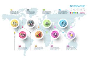 Business-Infografik mit 8 Schritten. vektor