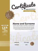 Certificate of Appreciation Award Mall. Illustrationsintyg i A4-format vektor