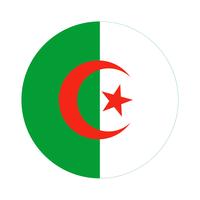 Runde Flagge von Algerien. vektor