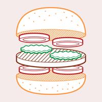 Burger-Toast-Sommer-Lebensmittel-Illustration vektor