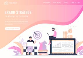 Vektor Markenstrategie Landing Page Design