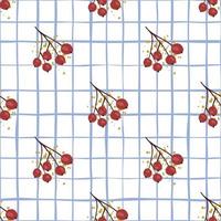 Nahtloses Muster der geometrischen Vogelbeere. botanische Tapete. vektor