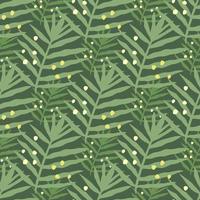 palmblad seamless mönster. exotiska löv oändliga baksida. tapeter för djungelblad. tropiska ormbunksblad. vektor