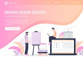 Landing Page der Vektor-Grafikdesign-Services vektor