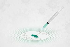 Impfkonzept der Tschechischen Republik, Impfinjektion in der Karte der Tschechischen Republik. impfstoff und impfung gegen coronavirus, covid-19. vektor