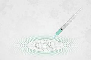 jamaica vaccinationskoncept, vaccininjektion på kartan över jamaica. vaccin och vaccination mot coronavirus, covid-19. vektor