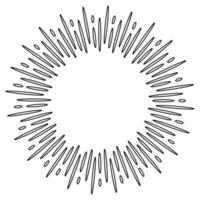 Starburst, Sunburst handgezeichnet. gestaltungselement feuerwerk schwarze strahlen. Komischer Explosionseffekt. strahlende, radiale Linien. vektor