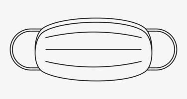 vektorillustration der chirurgischen maske. schwarzes Umrisssymbol auf weißem Hintergrund. vektor