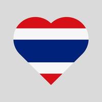 thailands flagga i en hjärtform. thailändska flaggan vektor ikon isolerad på vit bakgrund.