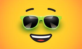 Hoher detiled bunter Emoticon mit Sonnenbrille, Vektorillustration vektor