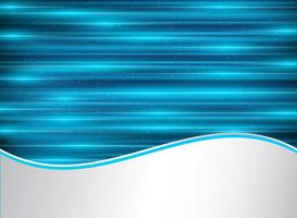 Blauer Laser der abstrakten Technologie zeichnet horizontales mit Lichteffekt auf dunklen Hintergrund. vektor