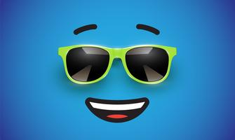 Hoher detiled bunter Emoticon mit Sonnenbrille, Vektorillustration vektor