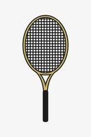 kontur vektorillustration av en tennisracket på vit bakgrund. en enkel grafisk design av en tennisracket. vektor