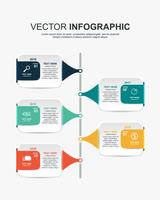 infografiska element design med 5 alternativ vektor
