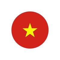 runda vietnamesiska flaggan vektor ikon isolerad på vit bakgrund. Vietnams flagga i en cirkel.