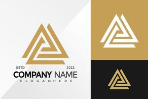 abstrakt triangel pyramid logotyp design vektor illustration mall