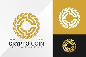 c Krypto-Coin-Logo-Design-Vektor-Illustrationsvorlage vektor