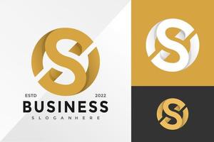 goldbuchstabe s kreis logo design vektor illustration vorlage