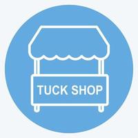 Tuck-Shop-Symbol im trendigen blauen Augen-Stil isoliert auf weichem blauem Hintergrund vektor